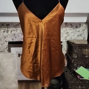 Vintage Saks Fifth Avenue  100% silk camisole tank rusty brown L